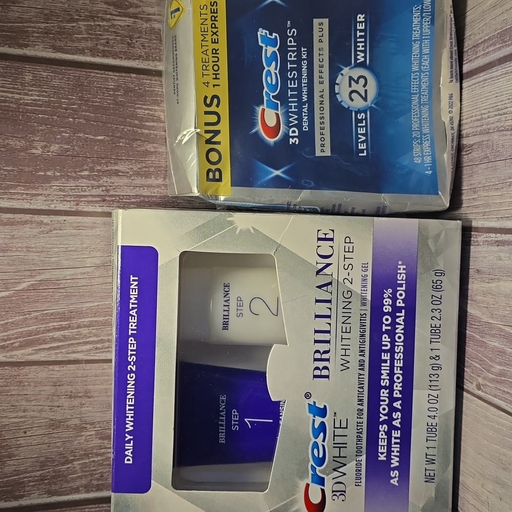 𝅺Crest 3D WHITE bundle-  Brilliance Whitening 2 step & 3D white strips- 52 **
